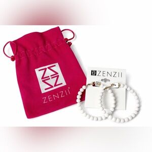 ⚪️ Zenzii White Beaded Hoops | Soft Matte Statement Earrings ⚪️